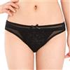 Satini Belle Mutandine Bikini in Maglia di Nylon (Nero, 2XL)