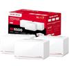 Mercusys TP-Link Halo H37BE Mesh Wi-Fi 7 BE6500Mbps Dual-Band, 2 Porte WAN/LAN di 2.5G, 1 Porta Gigabit WAN/LAN, Coperti fino a 650m2, 4K-QAM, MLO, Multi-RUs, OFDMA, Controllo da APP, WPA3-SAE, 3pz