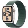 Apple Watch SE GPS + Cellular 40mm Starlight Aluminium Case with Lake Green Sport Loop