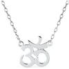 Bling Jewelry Simbolo Sanscrito Yoga Armonia Spirituale Aum Om Ohm Ciondolo Stazione Collana Per Donne .925 Sterling Silver 16 Pollici