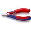KNIPEX Tronchese laterale per elettronica con cerniera passante con impugnature multicomponente 115 mm, 77 32 115