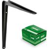 Amig - Set Supporti per Mensola da Parete - 20 Pezzi - Staffe in Acciaio - 250x200 mm - Colore Nero - Resistenti fino a 35 Kg - Angolo per Ripiani - Supporto per Mensole - Installazione Facile