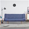 EVERGREENWEB MATERASSI & BEDS EVERGREENWEB - Divano Letto Clic Clac | Divano Letto 3 posti Salvaspazio, Stile Scandinavo, Design moderno | Imbottito Piedini Letto a Scomparsa | Piedi Legno | Sofla | Blu