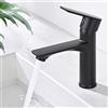 HOMELODY Rubinetto Bagno Nero Rubinetto Miscelatore Monocomando Bagno Quadrato Rubinetto per Lavabo Acciaio inossidabile