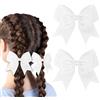 GIKPAX 2 fermagli per capelli con fiocco, fiocchi per capelli per ragazze, fiocchi per capelli francesi per donne, grande fermaglio per capelli in raso, fiocco per capelli bianchi per donne e ragazze