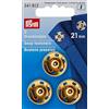 Prym 21 Millimetri Sew-On Snap Fasteners, Confezione da 3, Ottone Oro