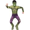 Rubie's Costume Hulk per Bambini, Cartoni Animati, Verde, M-7 à 8 ans-117 à 128 cm, 702025-M