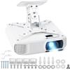BELLE VOUS Staffa Proiettore Soffitto Bianca Universale - Sostiene 23-35 cm e 8 kg di Peso - Staffa Bianca in Lega di Alluminio con Inclinazione/Rotazione - Supporto Videoproiettore con Bracci