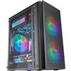 Mars Gaming MC300W, Case PC Micro ATX, Vetro Temperato, MESH Frontale, 3x Ventole FRGB, Nero