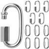 BELLE VOUS Moschettone Acciaio Inox M4 a Vite (Set da 12) - 4,2 cm - Moschettone Grande Ovale a D - Moschettone Multifunzione per Esterni/Interni, Accessori da Campeggio ed Escursionismo