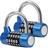 Belle Vous Lucchetto Combinazione 5 Cifre Blu (2pz) Lucchetto Antiscasso Acciaio da 6,5 x 2,5cm - Lucchetto Sicurezza Resistente all'Acqua per Lucchetto Moto, Lucchetto Serranda e Lucchetto Armadietto