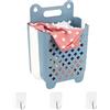 BELLE VOUS Porta Sapone per Doccia - Porta Oggetti e Shampoo - Portasapone da Appendere Senza Forare - Mensola Organizer per Prodotti - Cestino Accessori da Bagno - Plastica - Blu