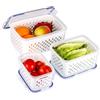 BELLE VOUS Organizer Frigorifero - 3x Contenitori Frigo con Vassoio di Sgocciolamento - Organizzatori Frigorifero e Freezer Riutilizzabili - Adatti a Microonde e Lavastoviglie