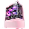 Mars Gaming MC-SE, Case PC Micro-ATX, Pannelli Frontali e Laterali Vetro Senza Cornice, Design Tecnologia AirTech Mesh, Mini Tower Gaming Doppia Camera, Supporto Raffreddamento a Liquido, Rosa