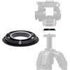 Manfrotto Adattatore a Base Piatta 60 Mm, Compatibile con Testa Video MVH500XAH, Design Anti-rotazione per Treppiedi con Grani, Leggero e Resistente