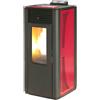 KING Stufa a Pellet King 14 Idro, Bordeaux, 14 Kw-n, Termostufa con rivestimento in acciaio e Top in Maiolica