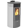 KING Stufa a Pellet ROUND 12 Bianca, 8,7Kw-n, Ventilazione frontale , Rivestimento in acciaio, con telecomando