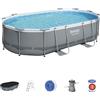 Bestway 56448 Piscina Fuori Terra Power Steel Ovale da 488x350x107 cm
