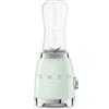 Smeg, Frullatore da Tavolo Compatto PBF01PGEU, 2 Livelli di Velocità, Sicurezza Blocco Motore, 2 Bottiglie da 600 ml in Dotazione, Base Antiscivolo, Avvolgicavo Integrato, 300W, Verde Pastello
