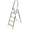 BAYERSYSTEM LADDER LEITER ÉCHELLE DRABIN Bayersystem BS-DA4-H - Scaletta con 4 gradini, scala in alluminio, fino a 150 kg, altezza massima di lavoro 2,78 m, scala pieghevole con corrimano, piedini antiscivolo, per uso domestico, con gancio a