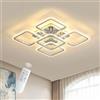 Osairous Lampadario Soffitto LED, 60CM Diametro Plafoniera LED in Acrilico, 72W Lampada da soffitto Moderno Paralume Quadrato per Soggiorno Camera da Letto Regolabile da 3000K-6500K