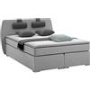Atlantic Home Collection Letto con Contenitore, durezza Materasso H2, con coprimaterasso, con poggiatesta, Colore Grigio Chiaro, Grigio, 140 x 200 cm