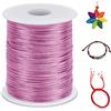 LEREATI 2mm Filo Nylon per Braccialetti, 100m Cordoncino per Braccialetti Coda di Topo Cordoncino Natalizio, Macrame Corda per Collane Perline Gioielli Fai da Te (Rosa)