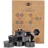Danilovo Candele Decorative in Cera d'Api - Candele Naturali, Piccole Rotonde con Stoppini in Cotone - Durata: 4 Ore - Set di 24 Pezzi Cera D'api Naturale - Porta Candela in Plastica Riciclata - Danilovo