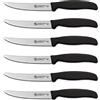 Sanelli Ambrogio Set Coltelli da Bistecca Supra, 6 Coltelli con Lama Mezzo Dentata 12cm, Affilatura a Controllo Laser, Manico Ergonomico, Coltelli Professionali Made in Italy Lavabili in Lavastoviglie
