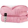 Texciting Coperta Riscaldante Elettrica-130x160cm Morbida,Rosa | Coperta Elettrica 9 Temperature Regolabili 2-10 ore di Spegnimento Automatico Lavabile in lavatrice,Per divano e letto