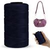 LEREATI Cordino per Borse Uncinetto Piatto Filo Macrame 1mm x 230m Macrame Corda Colorata Cordoncino per Borse a Uncinetto, Arazzo da Parete, Acchiappasogni, Fai da Te (Blu Scuro)