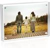 Sezanrpt Cornice portafoto in acrilico, 6 x 9 cm, trasparente, double face, magnetica, per ufficio, senza cornice, piccola cornice 2 x 3 cm, 5 x 7,5 cm, 4 x 6 cm
