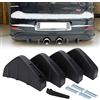 JMTBNO 4 Pezzi Paraurti Posteriore per Auto Diffusore a Labbro Universale Pinna di Squalo Nero Paraurti Posteriore Spoiler Diffusore Ala Splitter Anti-Urto Protezione Decorazione Accessori