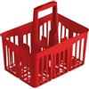 VIRSUS 1 Cestello Portabottiglie in Plastica 8636, misura 31x22x35 cm, Porta bottiglie 6 Scomparti, con manico per trasporto, Impilabile, per uso quotidiano a casa, ufficio, gita, mare (Rosso)