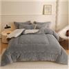 GOFOHIMI Piumino/Piumone, Trapunta Invernale Addensare Piumino in Cashmere di Agnello, Coperte Pesanti per Letto Matrimoniale Invernale, Trapunte in Pile da Letto, Molto Caldo,Grigio,200x230cm(4kg)