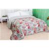 Tata Home Trapunta Invernale Grigia Shabby Chic in Morbida e Calda Microfibra Letto Matrimoniale misura 250x250 cm Audrey Dis. 16 Cuori Rossi