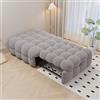 YuQozii Letto imbottito, poggiapiedi 2 in 1, letto singolo, divano letto pieghevole, soffice letto, in tessuto Teddy, adatto per piccoli spazi (grigio)