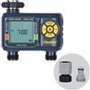 Melnor 65139AMZ AquaTimer Timer digitale per tubi, timer per irrigazione programmabile a 2 zone, pacchetto di connessione rapida, nero, giallo