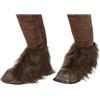 Smiffys Copriscarpe a zoccolo da bestia/demone Krampus, marrone, in lattice, con pelliccia Halloween