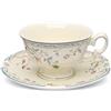 fanquare Tazza da tè e piattino in ceramica Elegante tazza da caffè con motivo a vite blu 200 ml Tazza in porcellana decorativa Royal Vintage per matrimoni o inaugurazione della casa