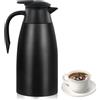 MEYAGOT 2 L Caraffa Termica, Caraffa Per Caffè, Thermos In Acciaio Inox, Mantiene Caldo Per 24 Ore, Thermos Sottovuoto A Doppia Parete Per Mantenere Calde Le Bevande Bollitori, Teiere E Caffettiere (Nero)