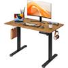 DEVAISE Scrivania Regolabile in Altezza Elettrica 100x60 cm, Scrivania Ufficio Ergonomica con Piano a 2 Sezioni, Funzione Memoria e Sistema Anticollisione, Altezza 72-118 cm,Marrone