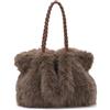 OPLERT Borse sottobraccio in morbida pelliccia sintetica per donna Borsa tote in peluche soffice