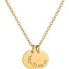 Generico Collana Personalizzata con Disco Inciso - Oro o Argento - 1, 2 o 3 Dischi con Iniziali e Date - Gioiello Regalo Donna, Uomo, Coppia, Amicizia (Oro - 2 dischi)