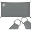 tectake® Tenda Parasole Rettangolare, Materiale HDPE Resistente con Protezione UV, Vela Ombreggiante Impermeabile per Giardino, Terrazzo Piscina, Cortile, Telo Ombreggiante Esterno - Grigio - 2 x 4 m