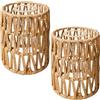 GOEDCH 2 paralumi in rattan bohémien, lampada a sospensione, paralume in rattan, paralume di ricambio naturale, diametro 12 cm, piccolo per lampada da tavolo, lampada da terra, lampada da parete