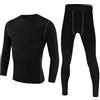 BEGIANT Set di biancheria intima termica per bambini, a maniche lunghe, baselayer e lunghi Johs Football Skins Boys Athletic Compression Underwear, Nero , 12 anni