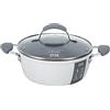 Fatto in Casa da Benedetta Casseruola Antiaderente (Ø 20 cm) in Alluminio 100% riciclabile con Coperchio in Vetro - Adatta anche per Induzione, Non contiene Metalli pesanti (Colore Grigio)