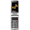 Beafon, SL645, LTE 4G, Silverline, telefono cellulare per anziani con pulsante di emergenza SOS pieghevole, XXL, display interno da 7,11 cm, display esterno a colori da 4,49 cm, fotocamera da 3,0 MP
