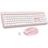 LeadsaiL Kit Tastiera e Mouse Wireless con Tastierino Numerico, Layout Italiano QWERTY, 2,4 GHz USB, Silenzioso, Compatibile con PC, Desktop, Laptop, Computer per Windows, HP, Lenovo, Mac-Pink